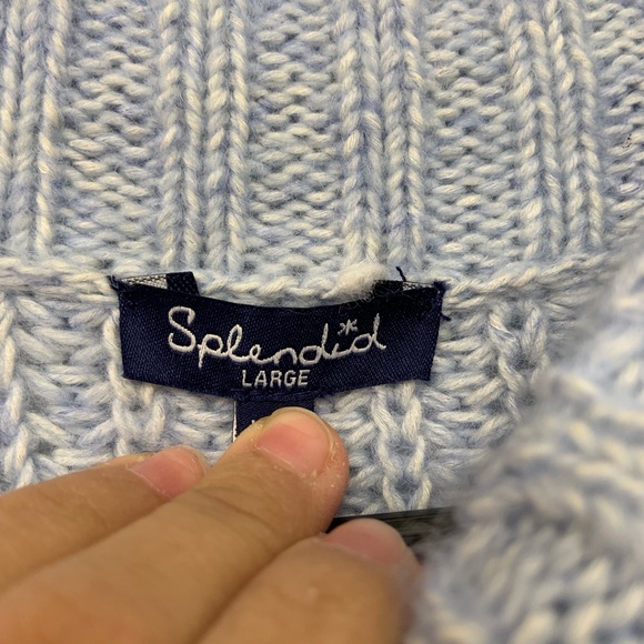 NWT Splendid Blue Mock Neck Dolman Sweater Large - Picture 3 of 8